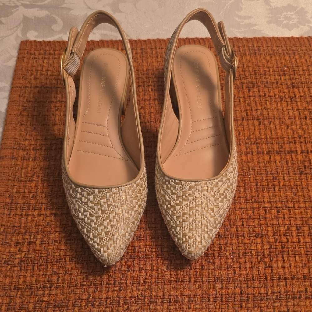 ADRIENNE VITTADINI BRAND WOMEN'S CREAM/TAN COLOR LOW HEEL DRESSY SHOE SIZE 9 - Picture 3 of 16